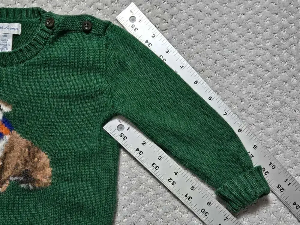 Ralph Lauren Bulldog Intarsia-Knit Sweater for Infants
